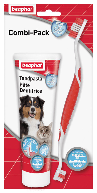 Beaphar Combipack tandpasta og tandbørste til hund og kat