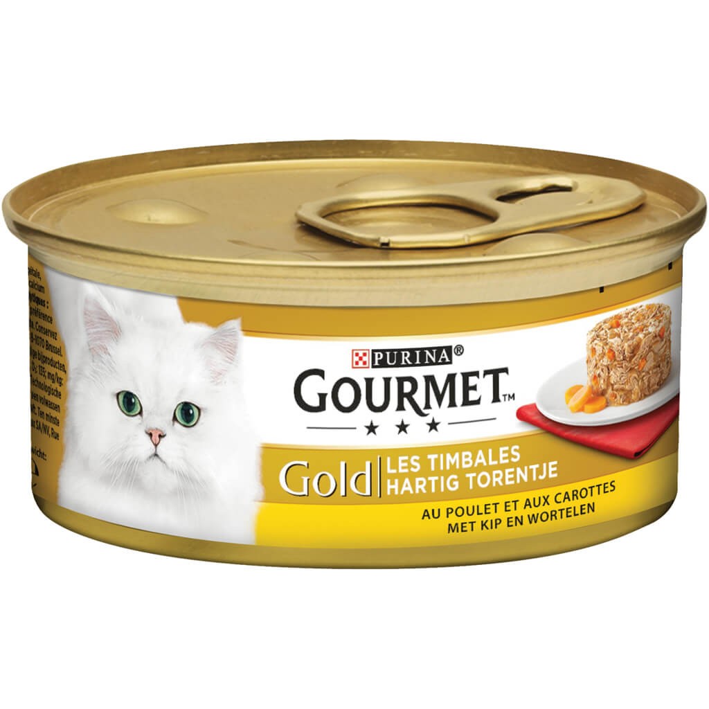 Gourmet Gold Smagfuldt Tårn med kylling og gulerod vådfoder til katte (85 g)