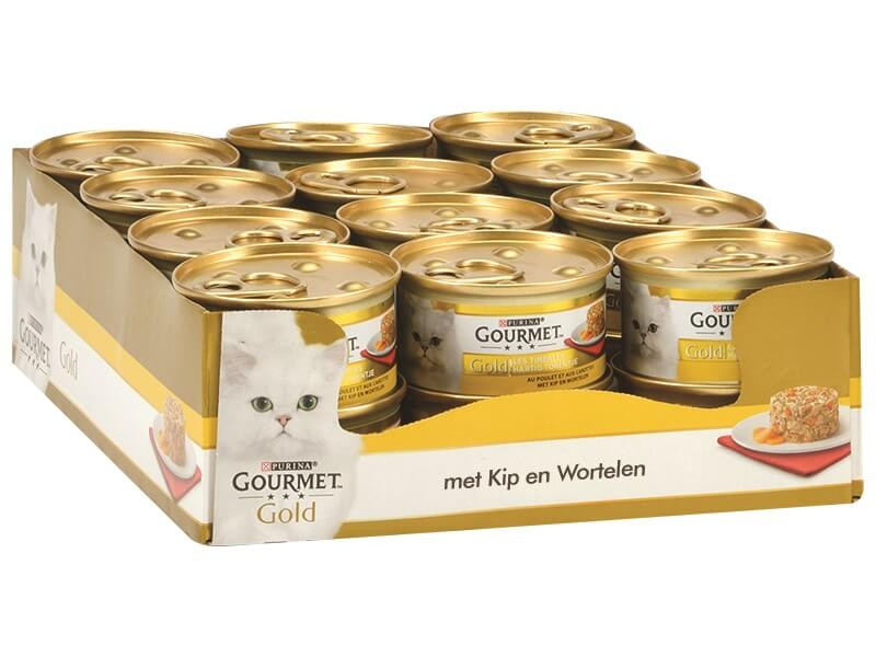 Gourmet Gold Smagfuldt Tårn med kylling og gulerod vådfoder til katte (85 g)