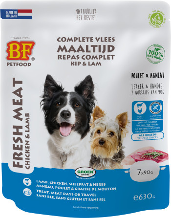 BF Petfood Kødmåltid kylling med lam hundefoder (90 g)