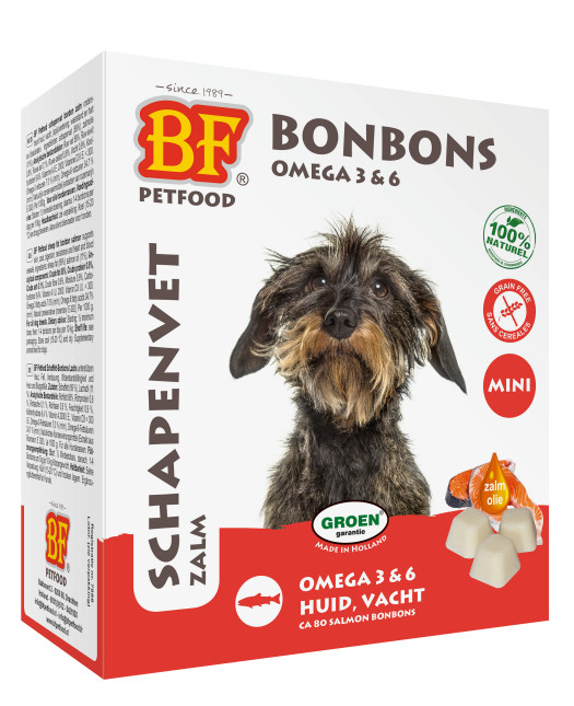 BF Petfood Fårefedt Mini bonbons med laks til hunde