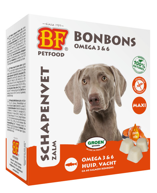 BF Petfood Fårefedt Maxi bonbons med laks til hunde