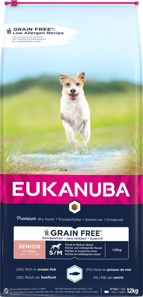 Eukanuba Senior Small & Medium met oceaanvis graanvrij hondenvoer