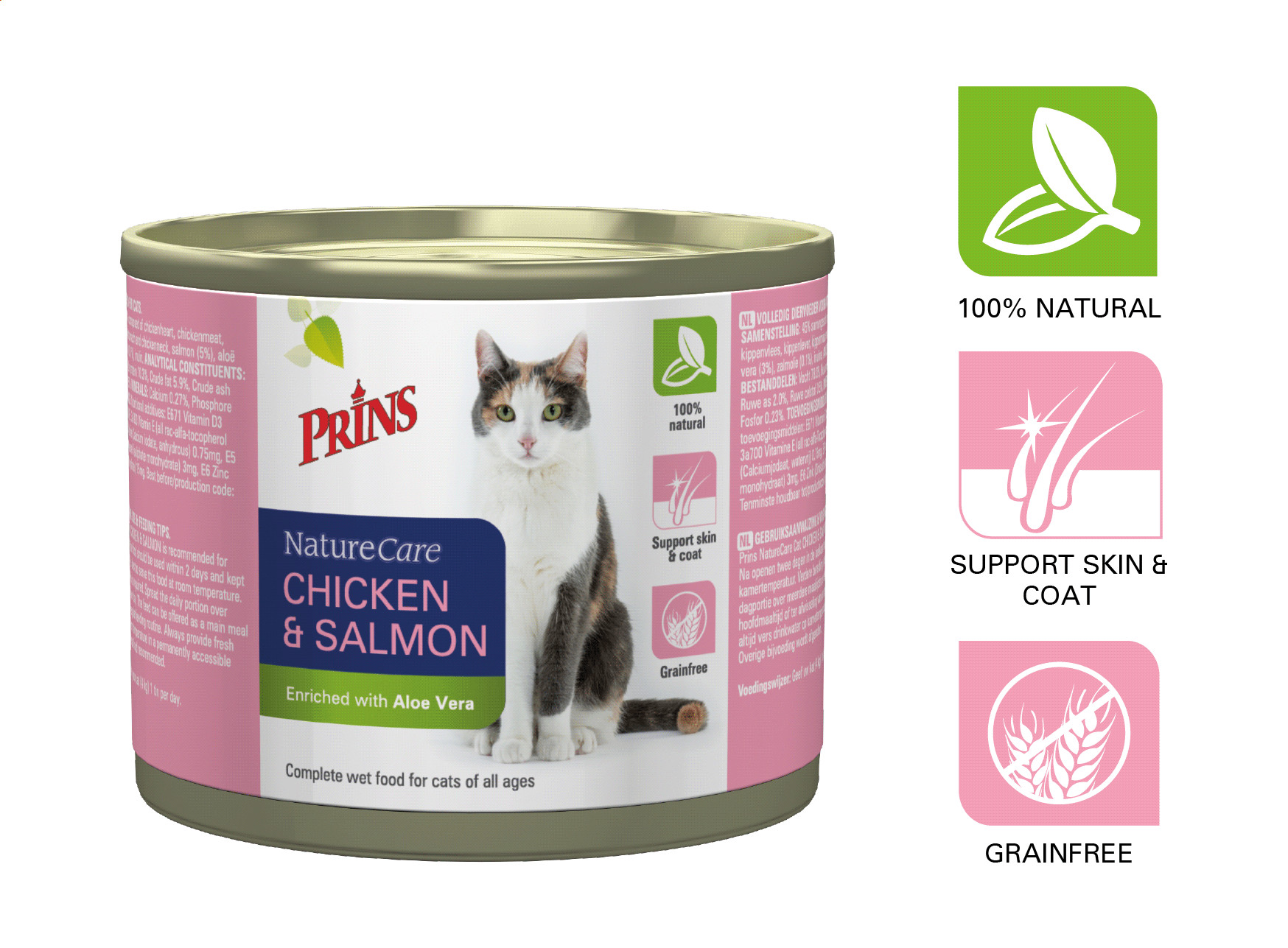 Prins NatureCare Kip & Zalm kattenvoer