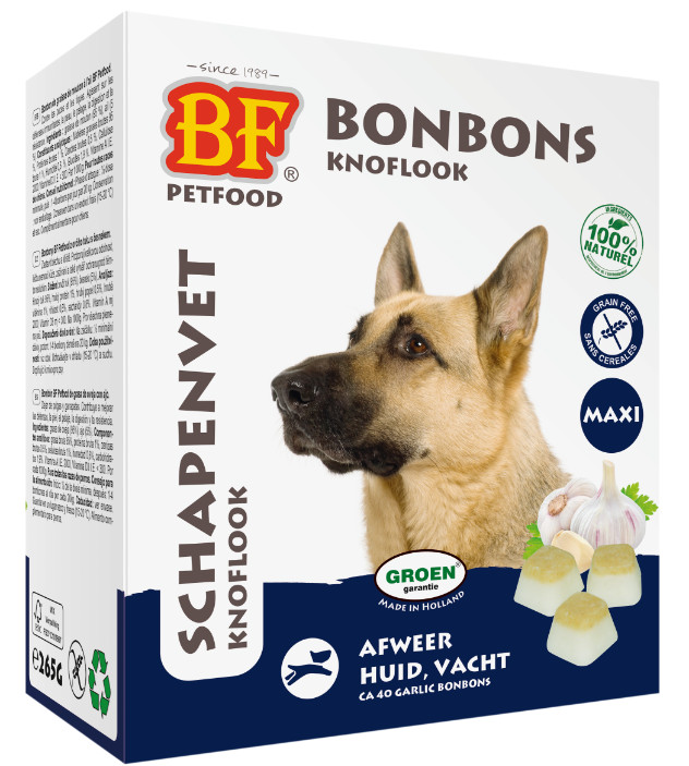 BF Petfood Fårefedt Maxi bonbons med hvidløg til hunde