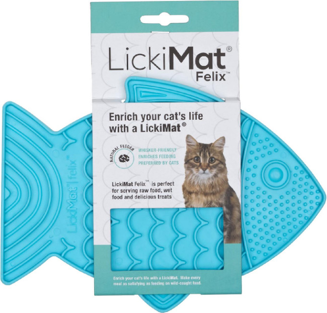 Lickimat likmat Felix turquoise voor de kat (22 cm)