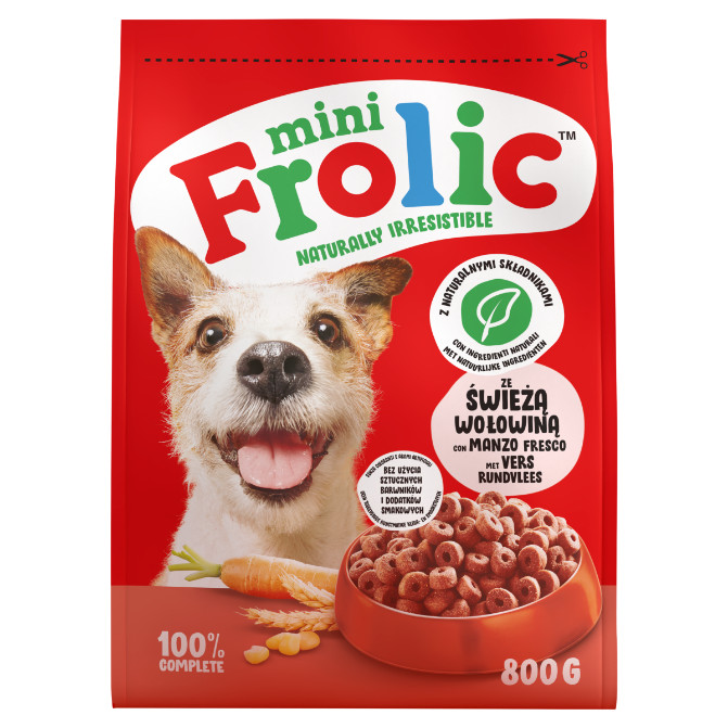 Frolic Mini met rund hondenvoer