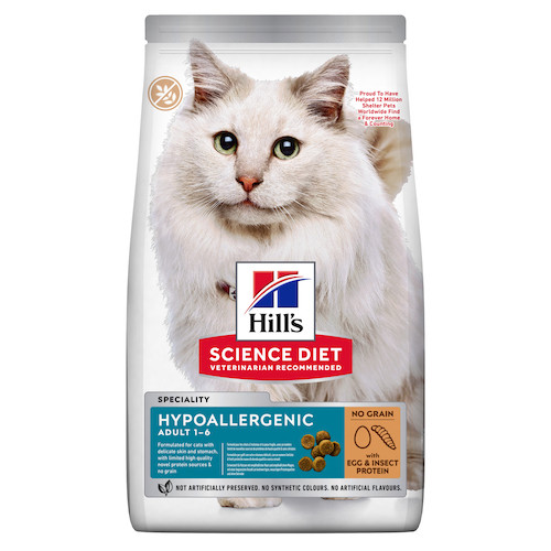 Hill's Adult Hypoallergenic met ei en insectproteine kattenvoer