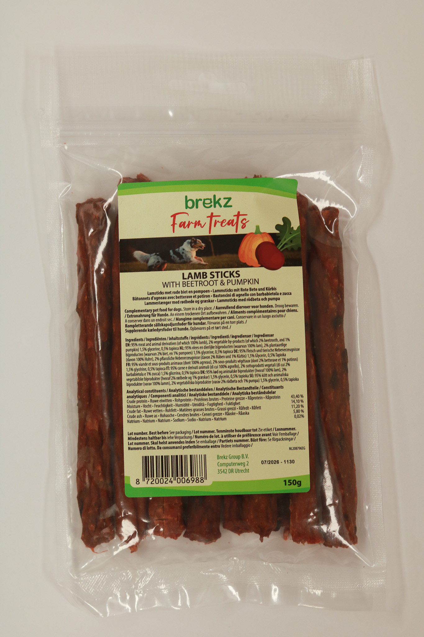 Brekz Farm Treats Lammesticks med rødbede og græskar hundesnack 