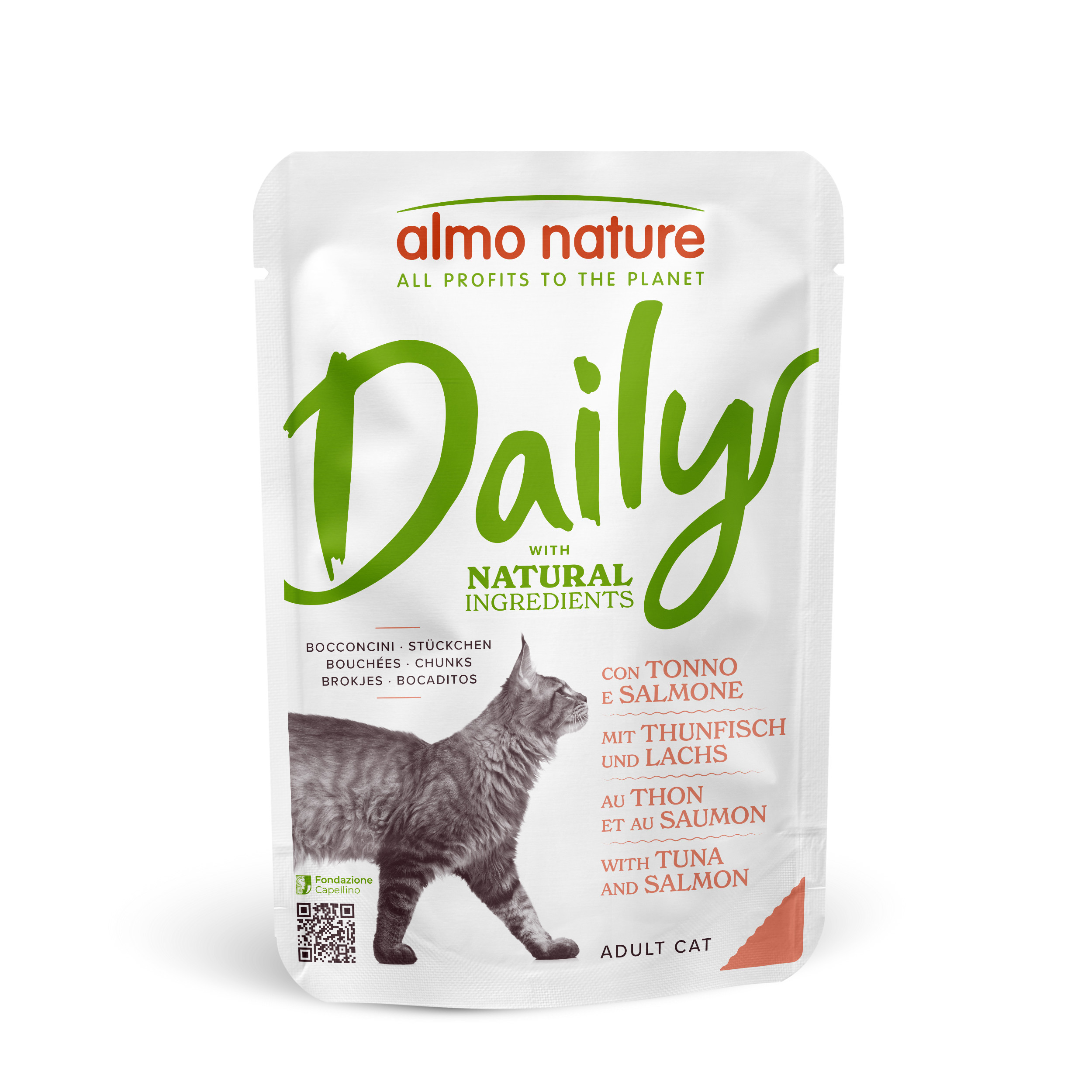 Almo Nature Daily med tun og laks vådfoder til katte (70 g)