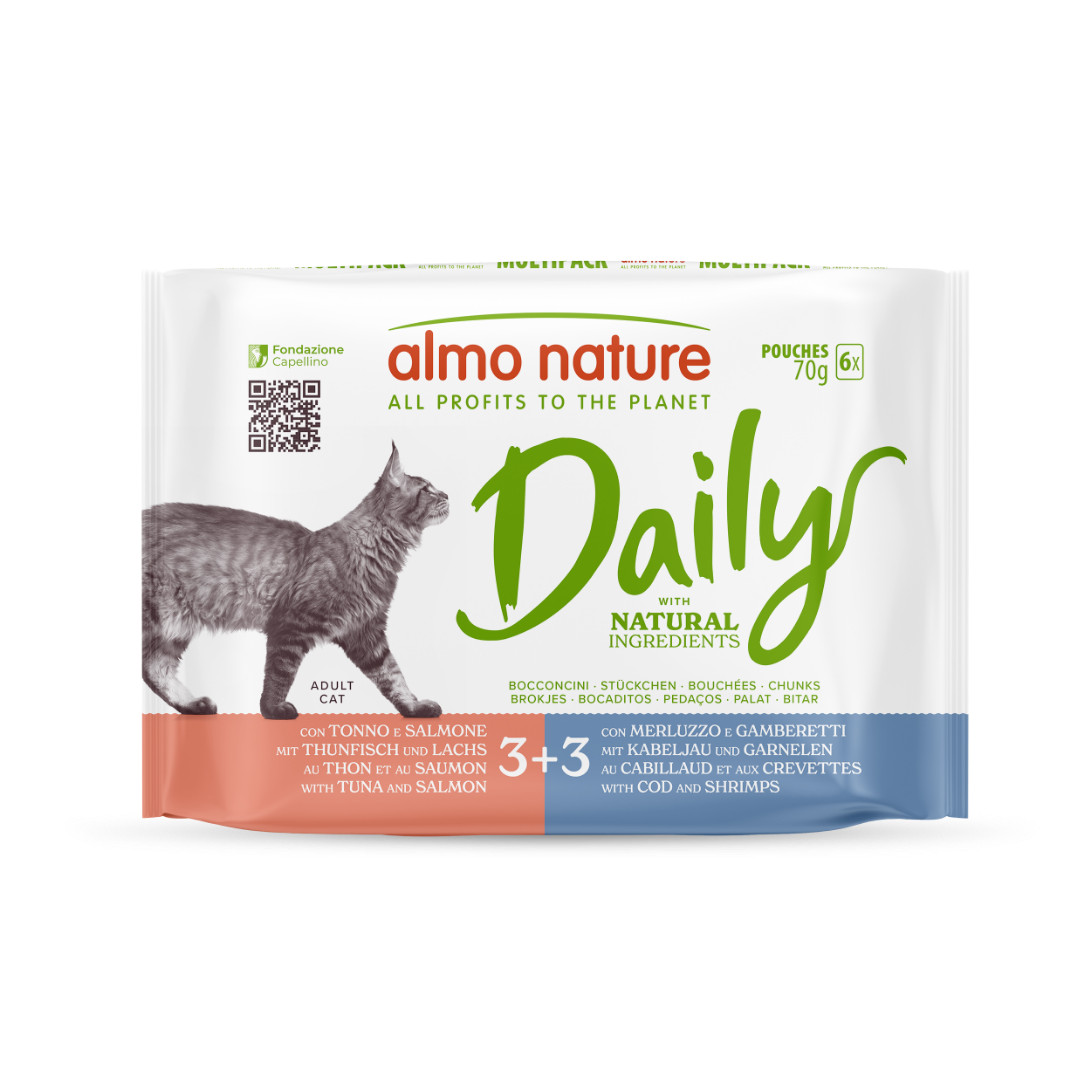 Almo Nature Daily met vis multipack natvoer kat (70 g)