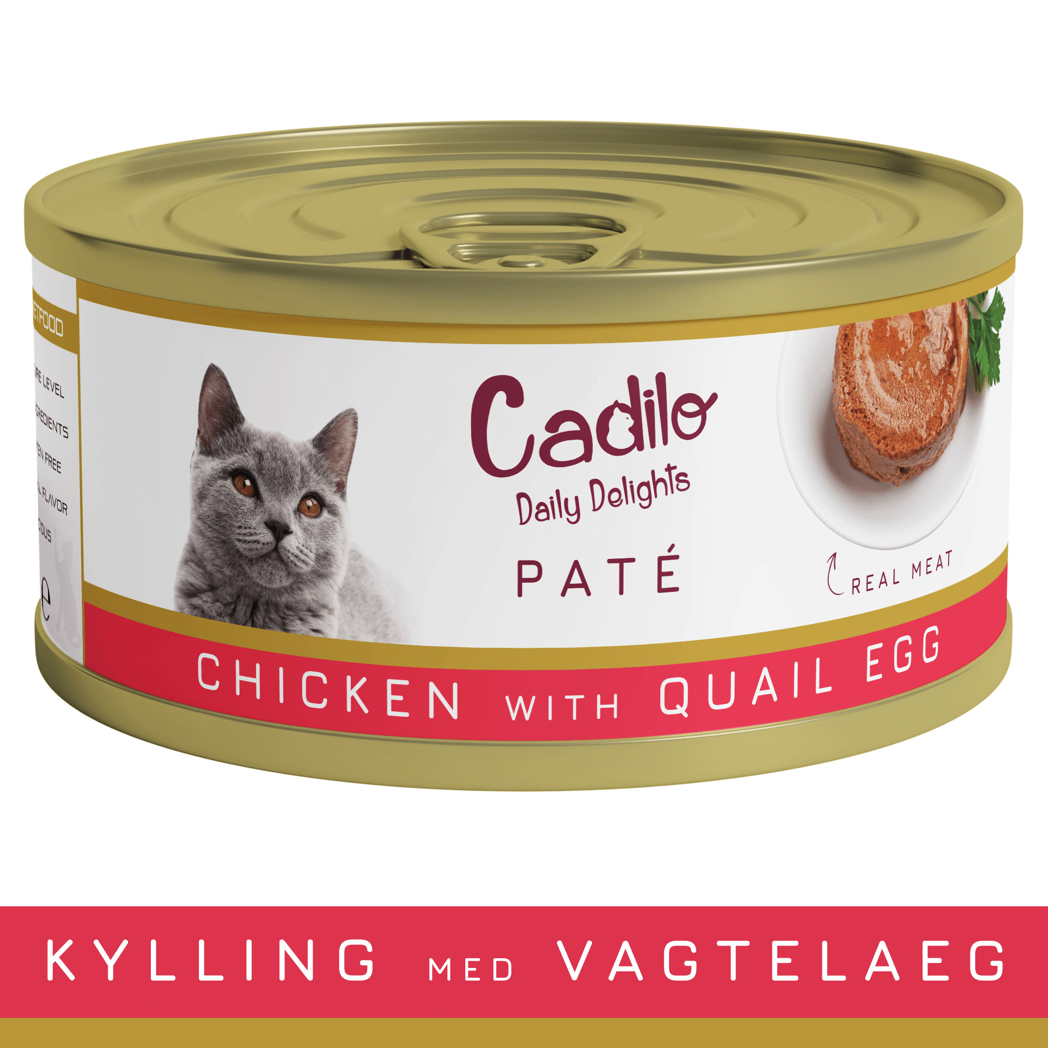 Cadilo kip met kwartelei paté natvoer kat (70 g)