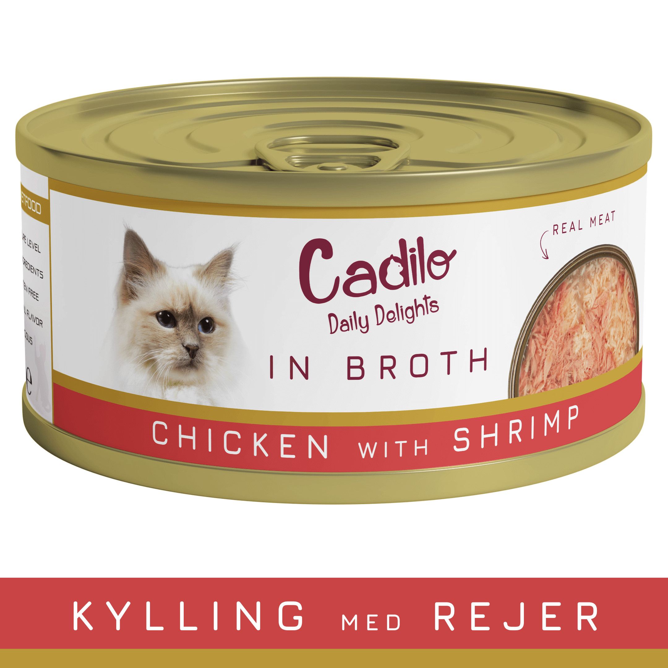 Cadilo kip met garnalen in bouillon natvoer kat (70 g)