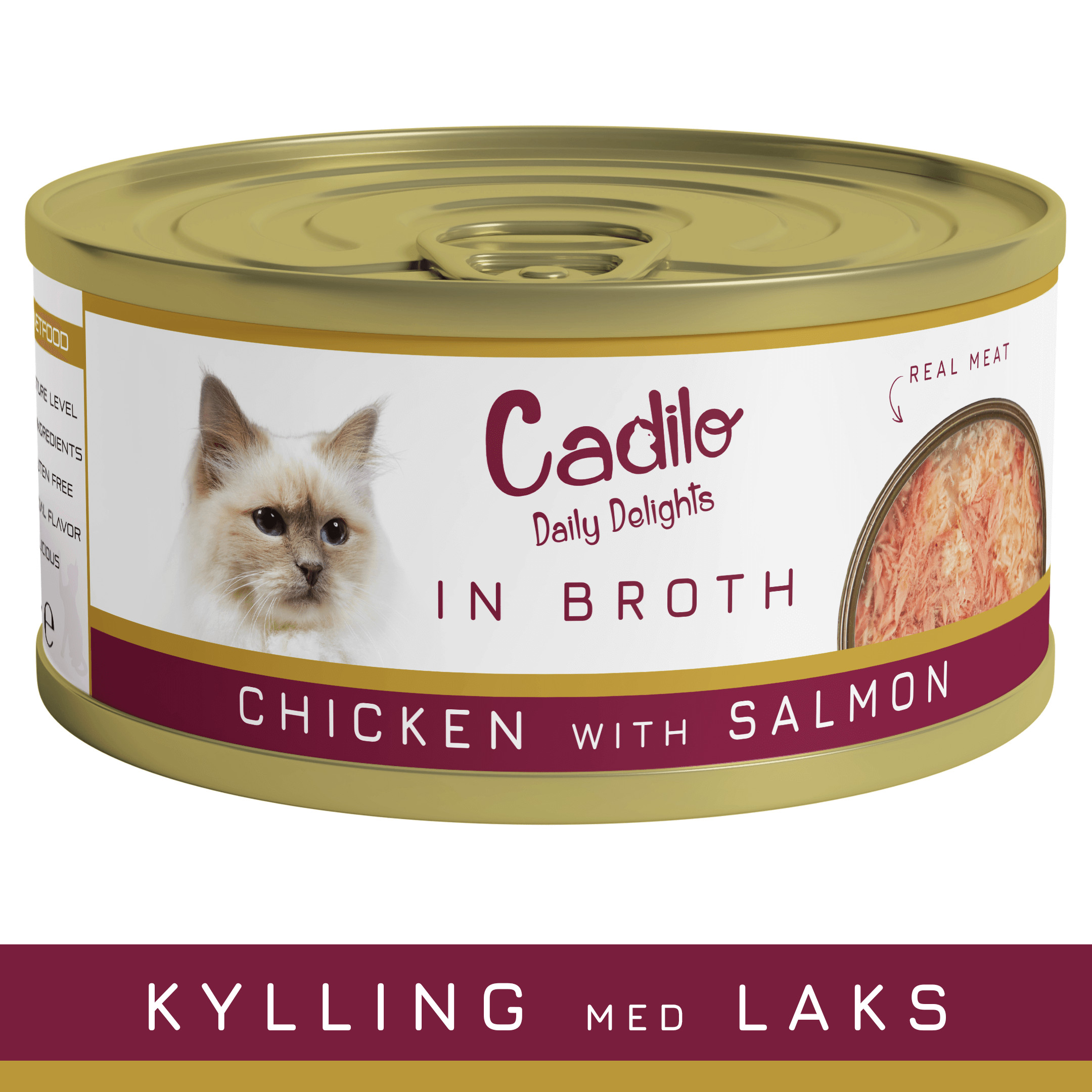 Cadilo kip met zalm in bouillon natvoer kat (70 g)