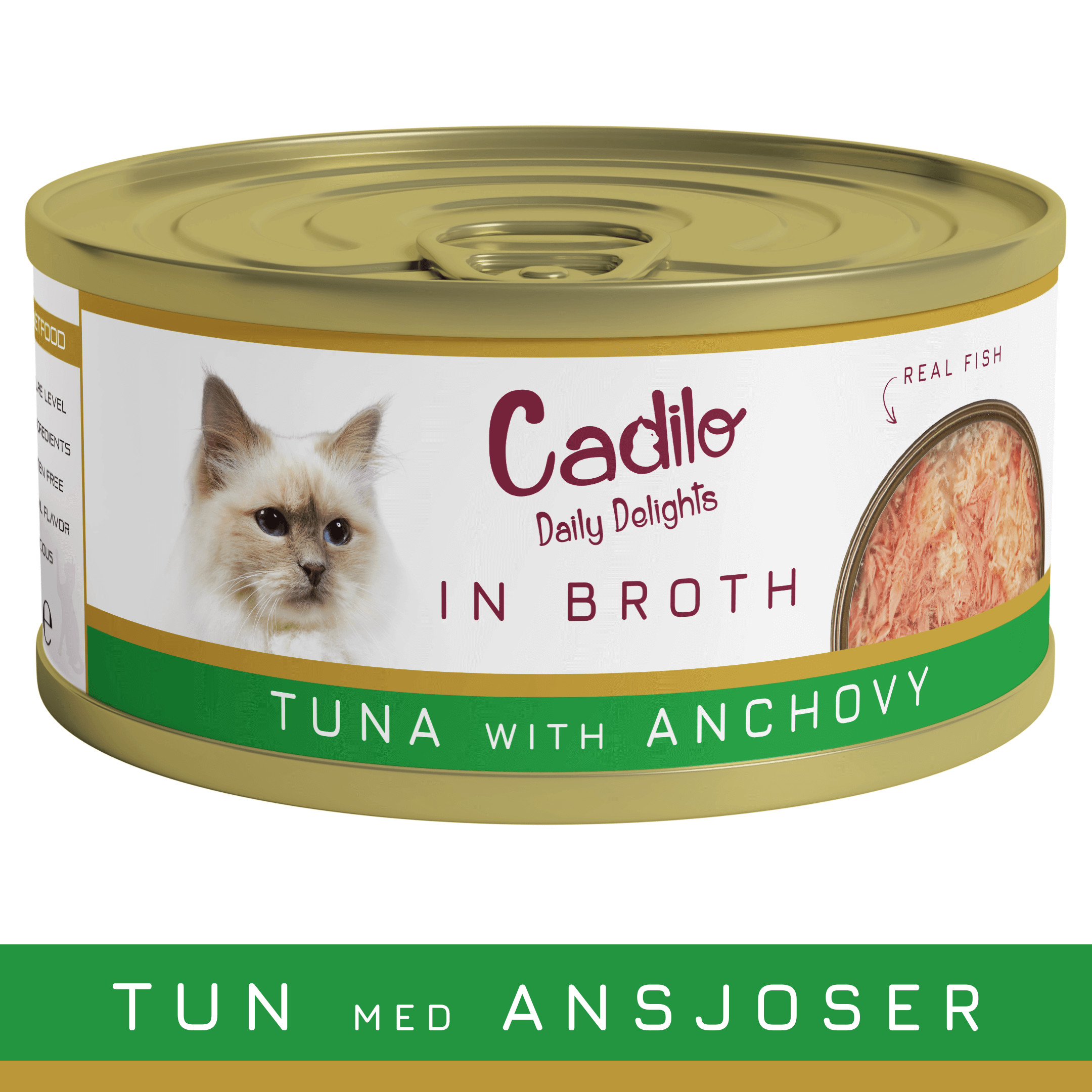 Cadilo tonijn met ansjovis in bouillon natvoer kat (70 g)