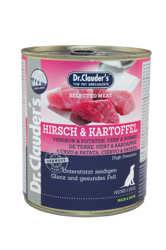 Dr.Clauder's hert met aardappel natvoer hond