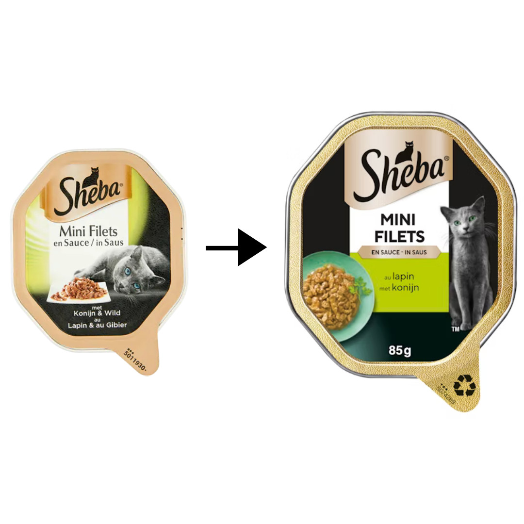 Sheba Mini Filets med kanin i sovs vådfoder til katte (bakker 85 g)