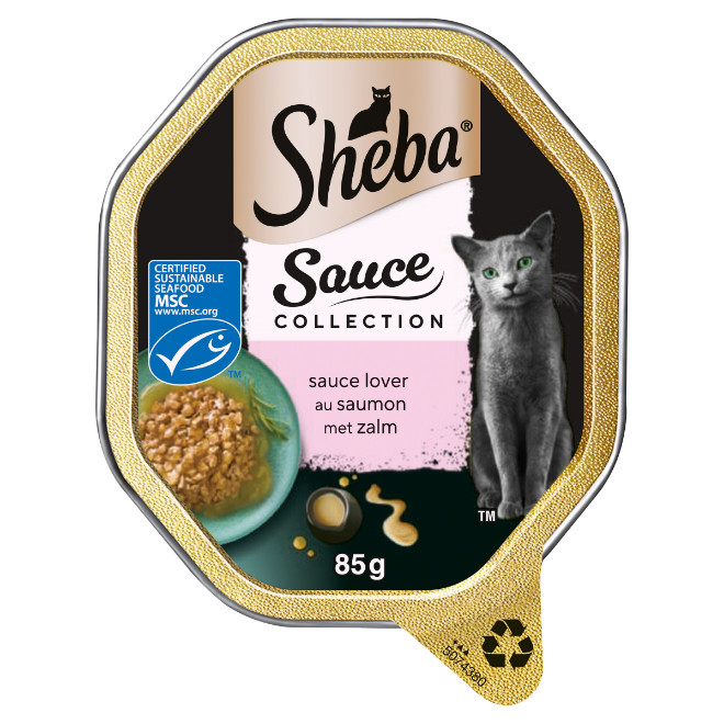 Sheba Sauce Lover med laks vådfoder til katte (bakker 85 g)