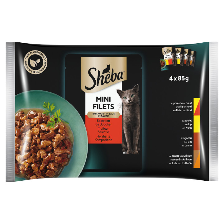 Sheba Mini Filets  i sovs fra Gastronom vådfoder kat (poser 50 g)