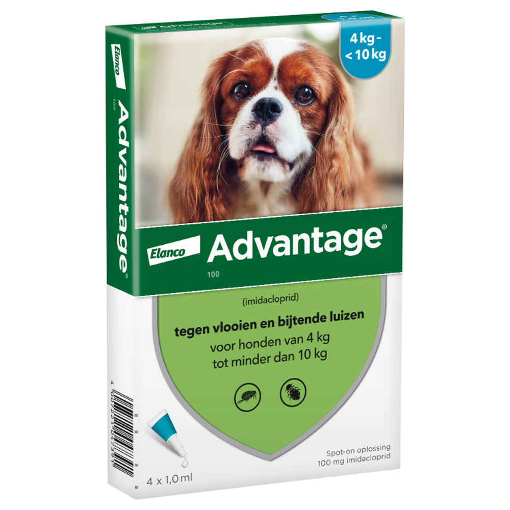 Advantage No. 100 loppemiddel til hunde (4 - 10 kg)