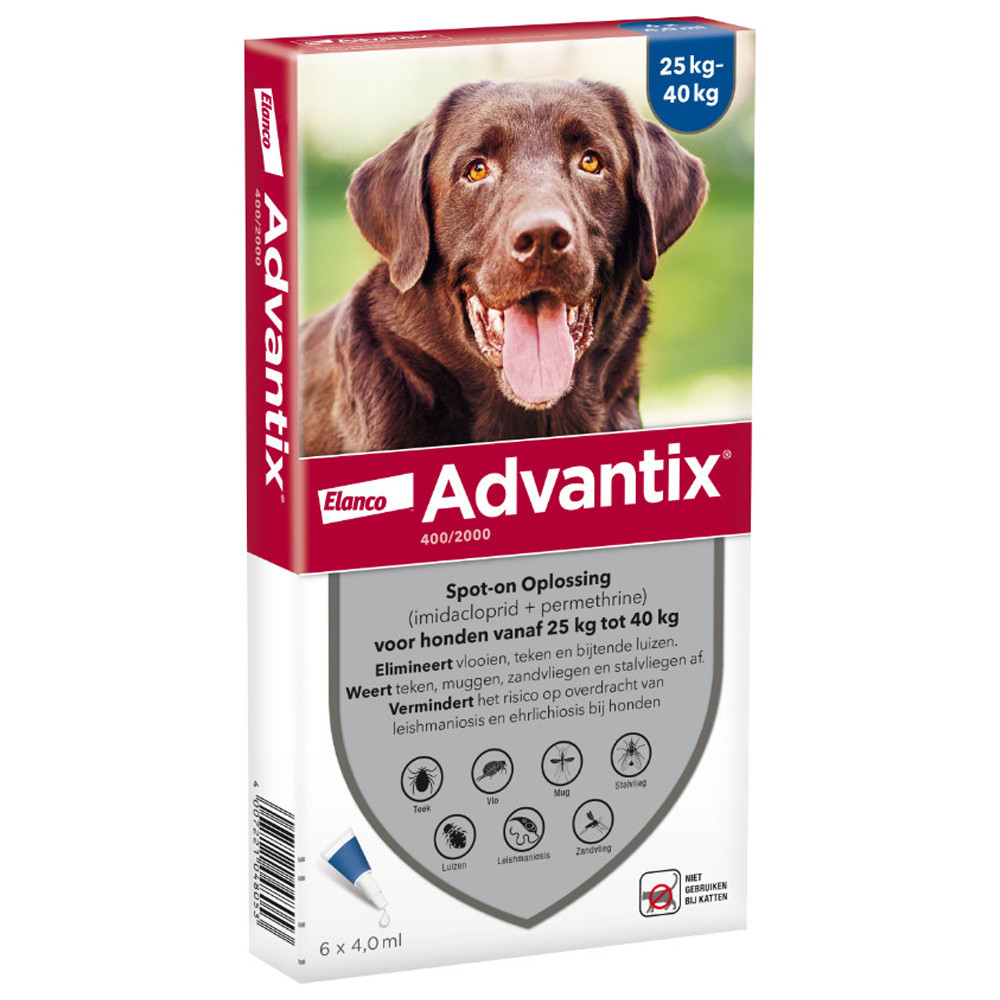 Advantix 400/2000 loppemiddel til hunde (25 - 40 kg)