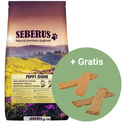 ACTIE: Seberus zak hondenvoer + GRATIS vleessnacks